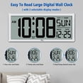 thumbnail image 2 of 14.5'' Large Digital Wall Clock Battery Operated with Jumbo Numbers, Temperature and Date - Easy to Read and Set, Auto DST, 2 of 7