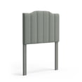 thumbnail image 6 of Volta 26" Tall Panel Upholstered Headboard, Raised Back Vertical Tufting, Twin Size, Light Gray, 6 of 8