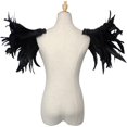 thumbnail image 4 of Charreteras góticas para hombre con plumas, decoraciones de Halloween para bailar, juego de 2 (negro), 4 of 4