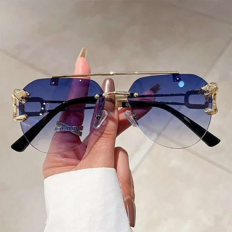 Retro rimless sunglasses sale