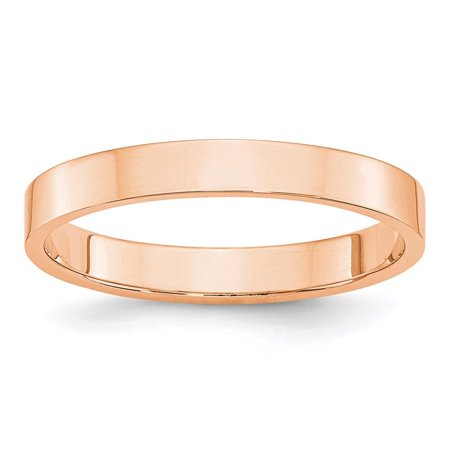 14k Rose Gold 3mm Light Weight Flat Men's / Ladies Wedding Band Ring Size 8