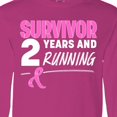 thumbnail image 4 of Inktastic Breast Cancer Survivor 2 Years and Running with Pink Ribbon Long Sleeve T-Shirt, 4 of 5