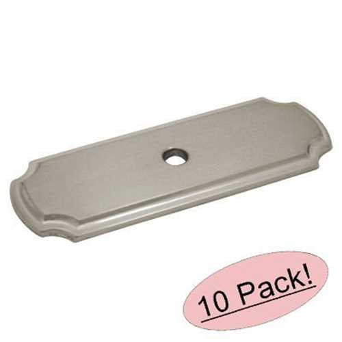 Cosmas B-112SN Satin Nickel Cabinet Hardware Knob Backplate / Back Plate - 10 Pack