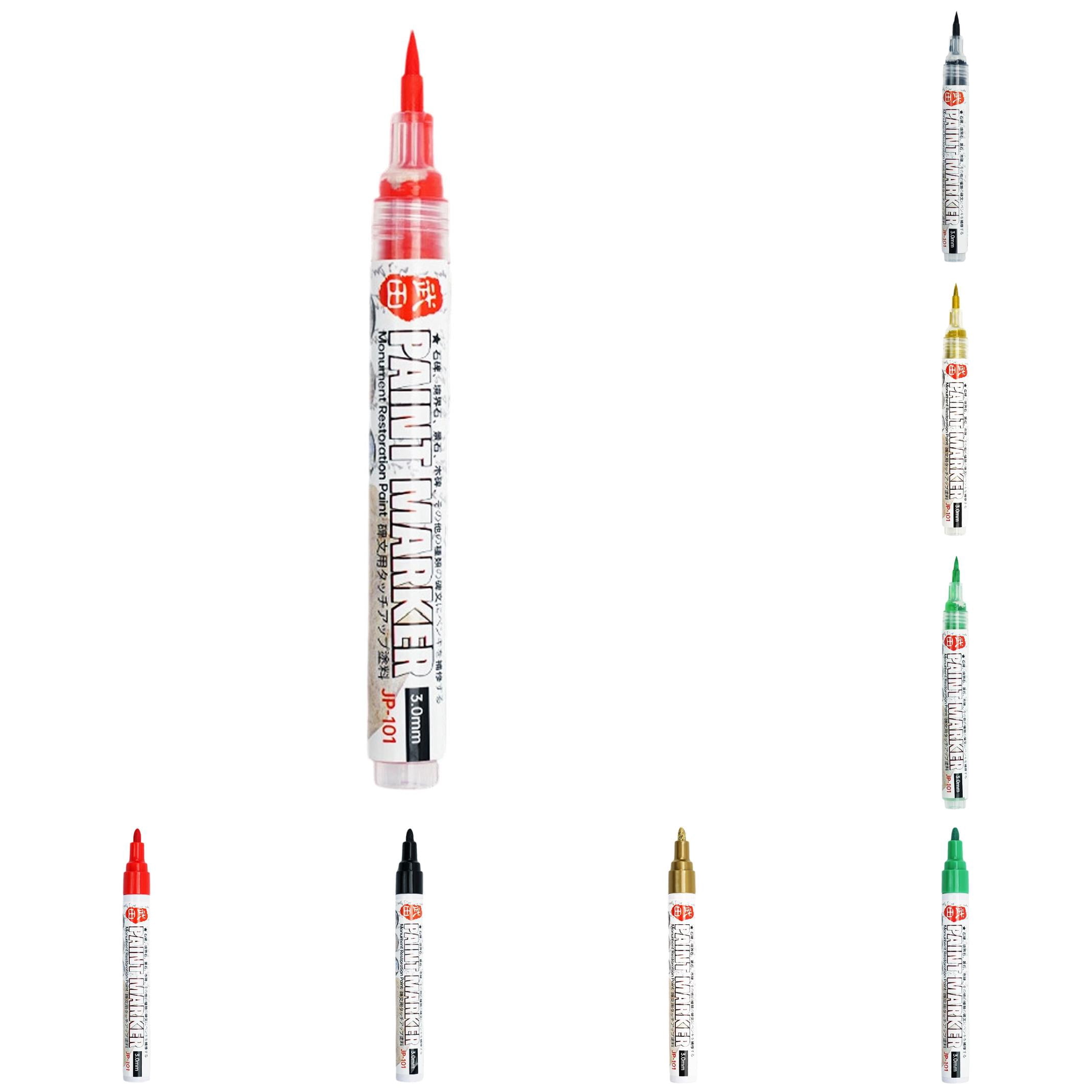 12Pcs Oil Based Paint Marker for Stone Restoration, Waterproof Fade Resistant Permanent Pen for Tombstone Engraving Lettering, Outdoor Rock Memorial Touch up Marker, 6X1+5X1In (Multicolor)