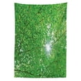 thumbnail image 3 of Ambesonne Nature Tablecloth Rectangular Table Cover, Sun with Tree Branches, 52"x70", Green, 3 of 4