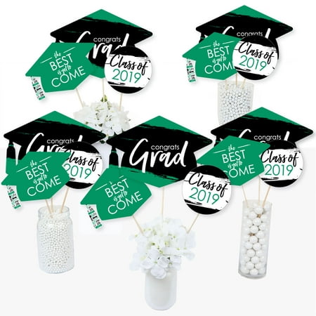 Green Grad - Best is Yet to Come - 2019 Green Graduation Party Centerpiece Sticks - Table Toppers - Set of (Best Vape Stick 2019)