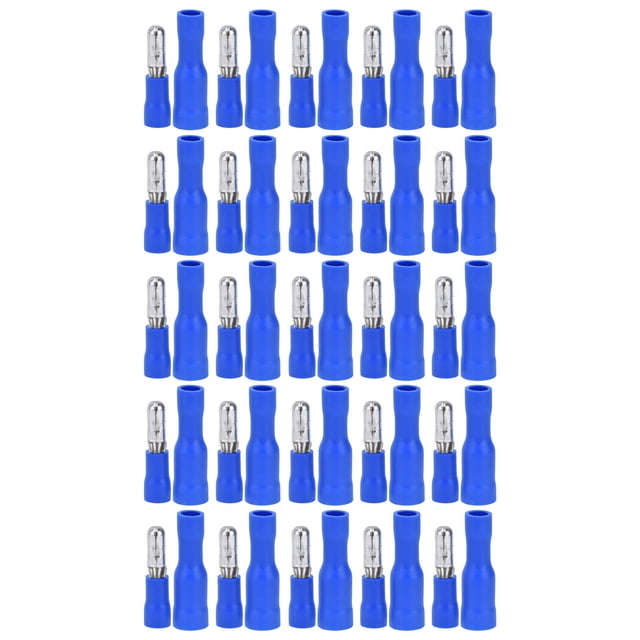 Insulated Wire Terminals, High Strength Male Female Butt Connector Copper And PVC 25 Pairs For 16-14AWG Cables