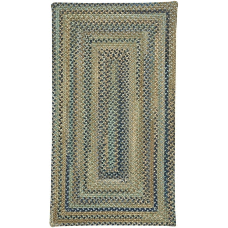 Capel Rugs Tooele - Braided Concentric Rectangle Area Rug - Green - 3' x 5'