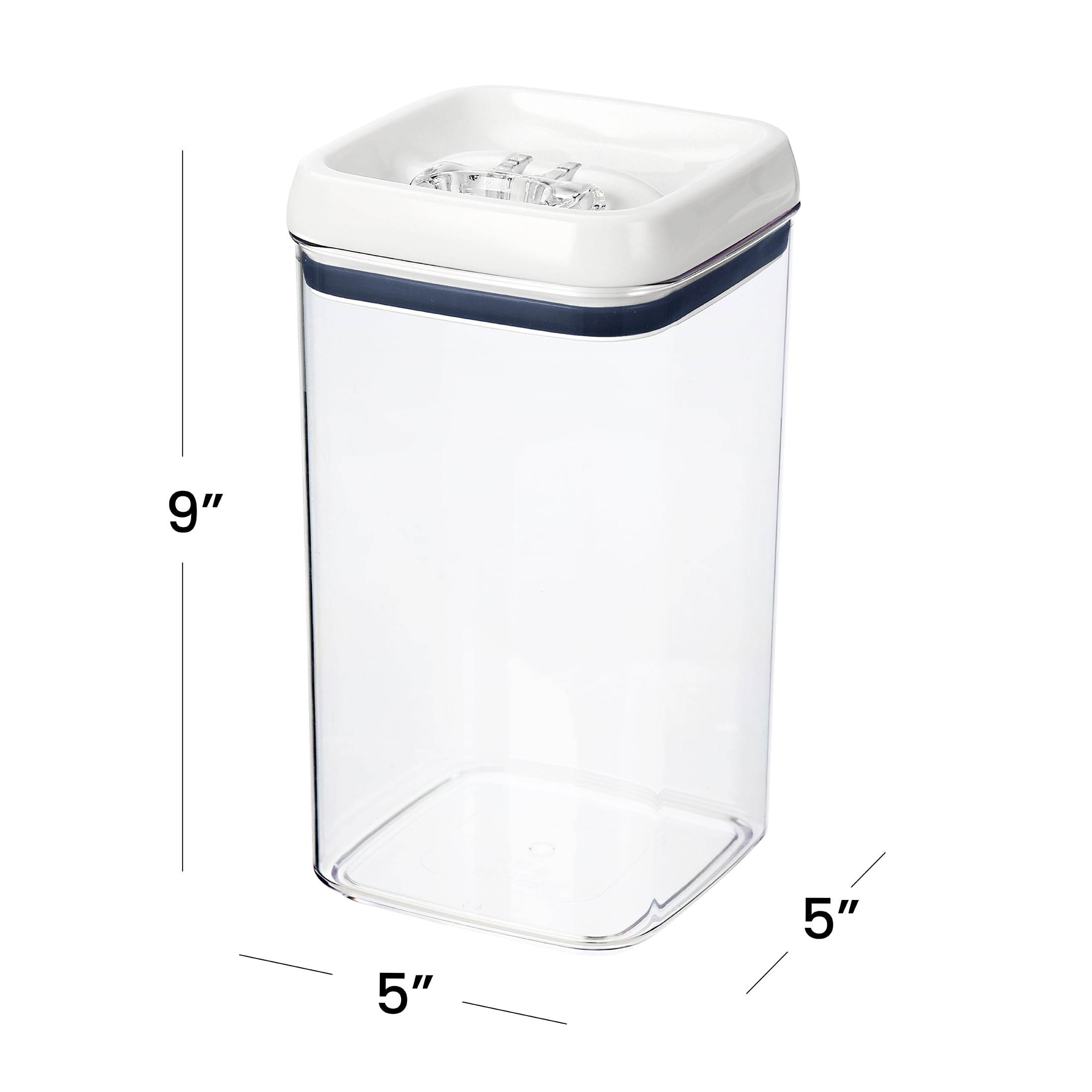 (2 pack) Better Homes & Gardens 9.9 Cup Flip-Tite Square Food Storage Container, Ideal for Pantry Organization