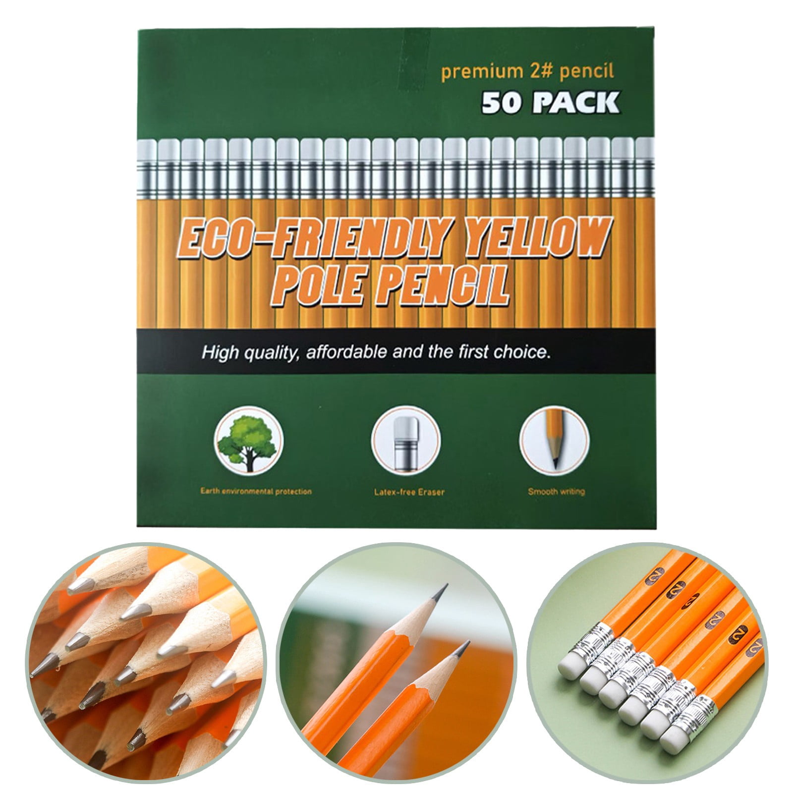 FXMLRLK 72Pcs Pre-sharpened Yellow Pencils with Erasers, Bulk Pack Graphite Pencils for Home Office Supplies, Writing, Drawing and Sketching