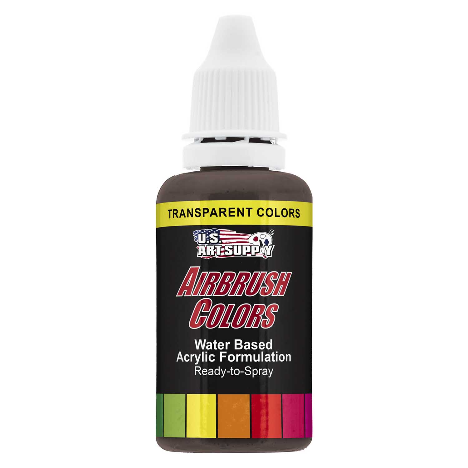 US Art Supply 1Ounce Transparent Dark Brown Airbrush Paint