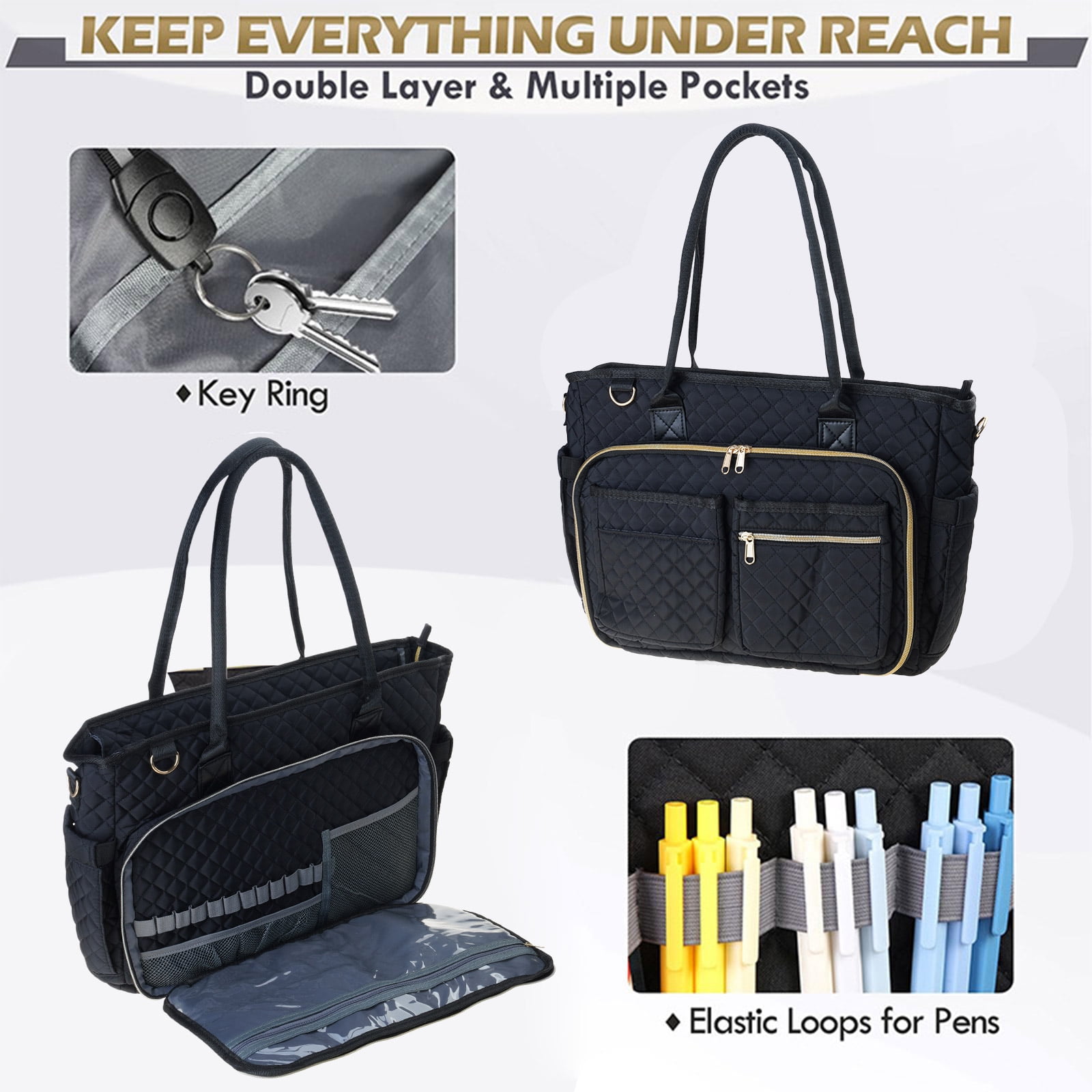 Teacher Toted Bag Work Laptop Bag with Cup Holder,Nurse Bags Professional Briefcases Business Computer Purses Handbag