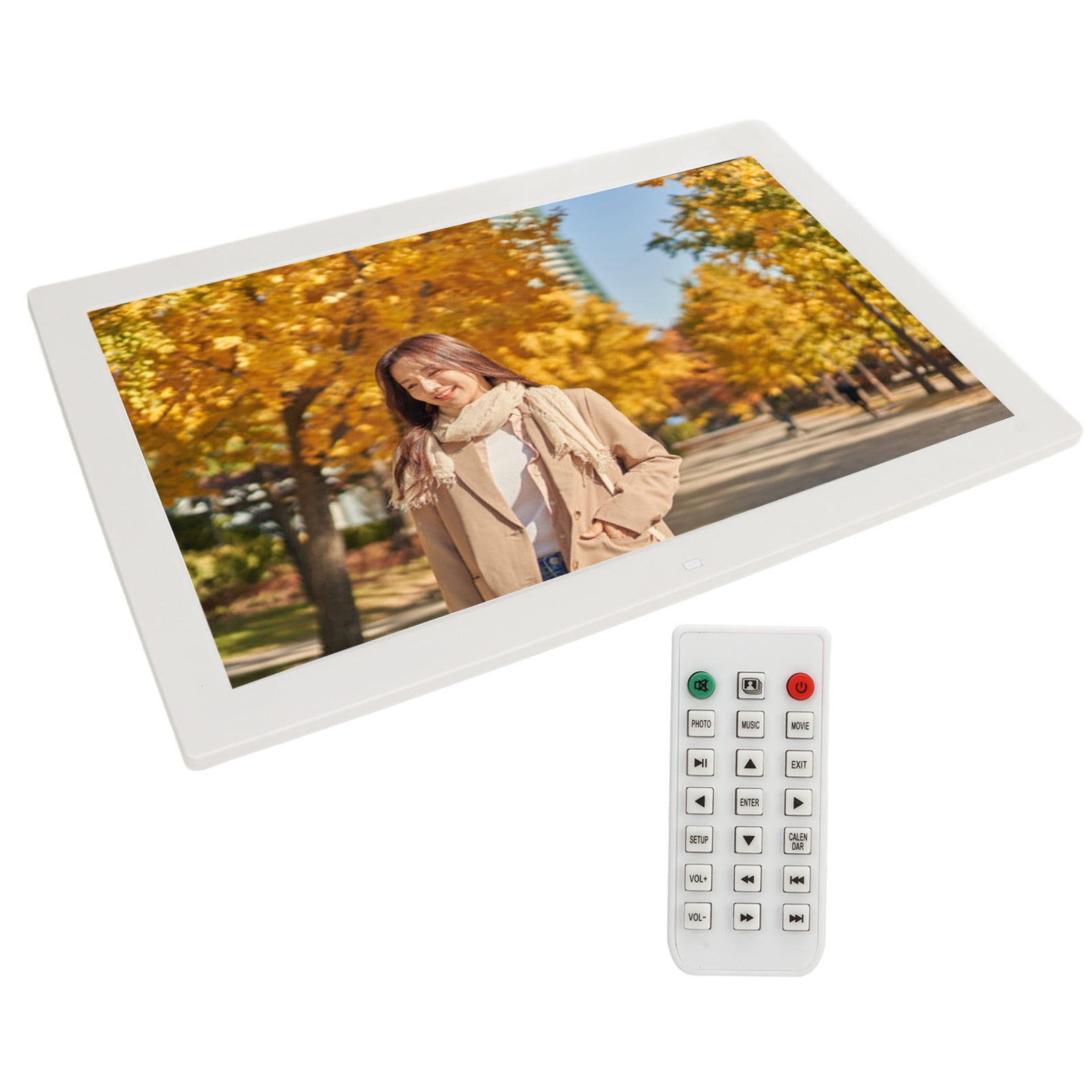 Digital Photo Frame, Remote Control Photo Frame White For Gift US Plug