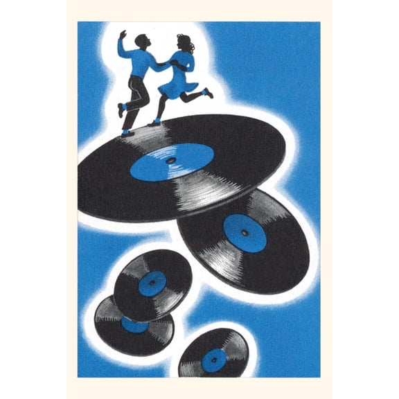 Pocket Sized - Found Image Press Journals: Vintage Journal Jitterbuggers and LPs, Blue (Paperback)