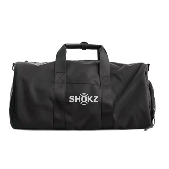 Bolso de gimnasio SHOKZ ligero para deporte y viaje, negro