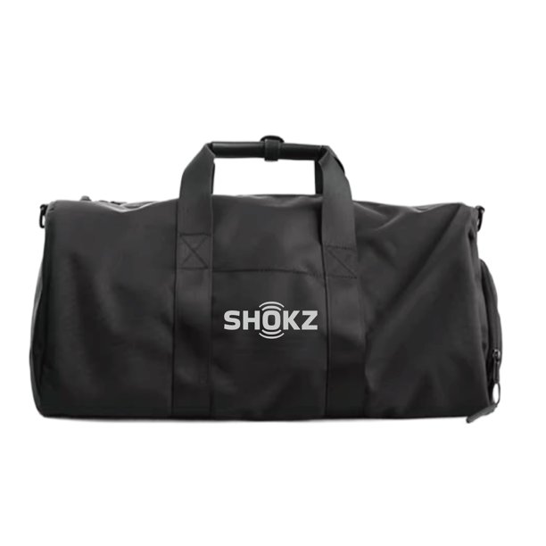 Bolso de gimnasio SHOKZ ligero para deporte y viaje, negro