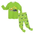 thumbnail image 6 of WUANDIXFA Toddler Boy Outfits Planet Homewear Sets Dinosaur Cotton Truck 2 Piece Long Sleeve Sets Sleepwear Clothes Set Loungewear Green,6-7 Years, 6 of 6