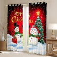 thumbnail image 2 of Feelyou Kawaii Snowman Black Out Curtains, Xmas Tree Snow Curtains Pack of 2 (42x63 Each), Winter Merry Christmas Bedroom Curtains, Window Curtains Room Decor, 2 of 5