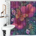 thumbnail image 4 of Magical Butterfly Hibiscus Crystals Garden Shower Curtains - Bath Shower Curtain Set with 12 Hooks for Adults Kids Bathroom Decor Accessories, 4 of 7