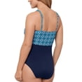 thumbnail image 3 of Swim Solutions Surplice Blue Tummy-Control One-Piece Swimsuit 8, 3 of 3