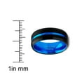 thumbnail image 3 of Metal Masters Mens Tungsten Carbide Ring Grooved Wedding Band Color Interior 8mm Blue Red Green Red, 3 of 4