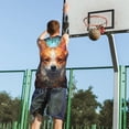 thumbnail image 5 of Pofeuu Cartoon Pattern Corgi Print Basketball Jersey, Shirts for Men Youth Basketball Jersey Crew Neck-3X-Large, 5 of 6