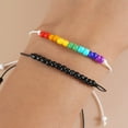 thumbnail image 3 of 2Set Rainbow Pride Bracelets LGBT Bracelets Beaded Gay Pride Bracelet for Women Friendship Bracelets - white, 3 of 6