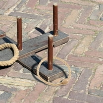 Clispeed Party Games Adults Rope Ring Toss Game Wood Multi 6Pcs