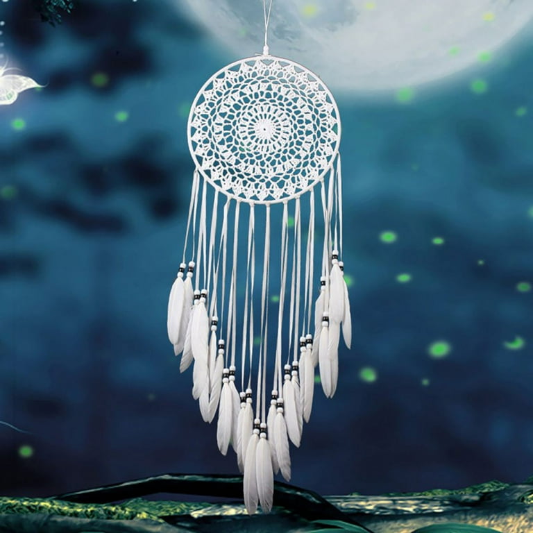 Wall Hanging Donko White Dream Catcher Wall Decor Crystal Tree Of Life ...