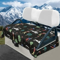 Yuyamidu Golf Theme Golf Cart Seat Covers FlannelGolf Cart Seat Cushion Covers Fits Club Car More 2 Person Seats Golf Carts