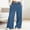 Blue, variant on High Waist Wide Leg Jeans For Girls Stretchy Drawstring Waistband Loose Straight Denim Pants With Pockets Comfortable Casual Trousers Tween Kids Summer Soft Comfy Cute Teen Basic Pants