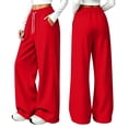 thumbnail image 5 of Dresfit Baggy Sweat Pants Women Wide Leg Barrel Sweatpants Fall Winter Drawstring Elastic Waist Joggers Lightweight Solid Color Track Lounge Pants 2XL, 5 of 8
