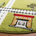 thumbnail image 3 of SAFAVIEH Carousel Kids Devan Train Track Area Rug, Green/Ivory, 3' x 3' Round, 3 of 10