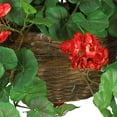 thumbnail image 6 of 6609-RD 24in. Geranium Hanging Basket Silk Plant,Red,10.25" x 10.25" x 17.5", 6 of 8