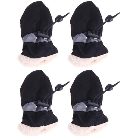 Black Boots Black Boots Black Socks 4pcs Anti-Skid Pet Shoe Rain Boots Dog Foot Cover Thick Plush Dog Boots Paw Protector Sole Pet Shoes (Black Size 6 Black Boots Black Socks Black Socks