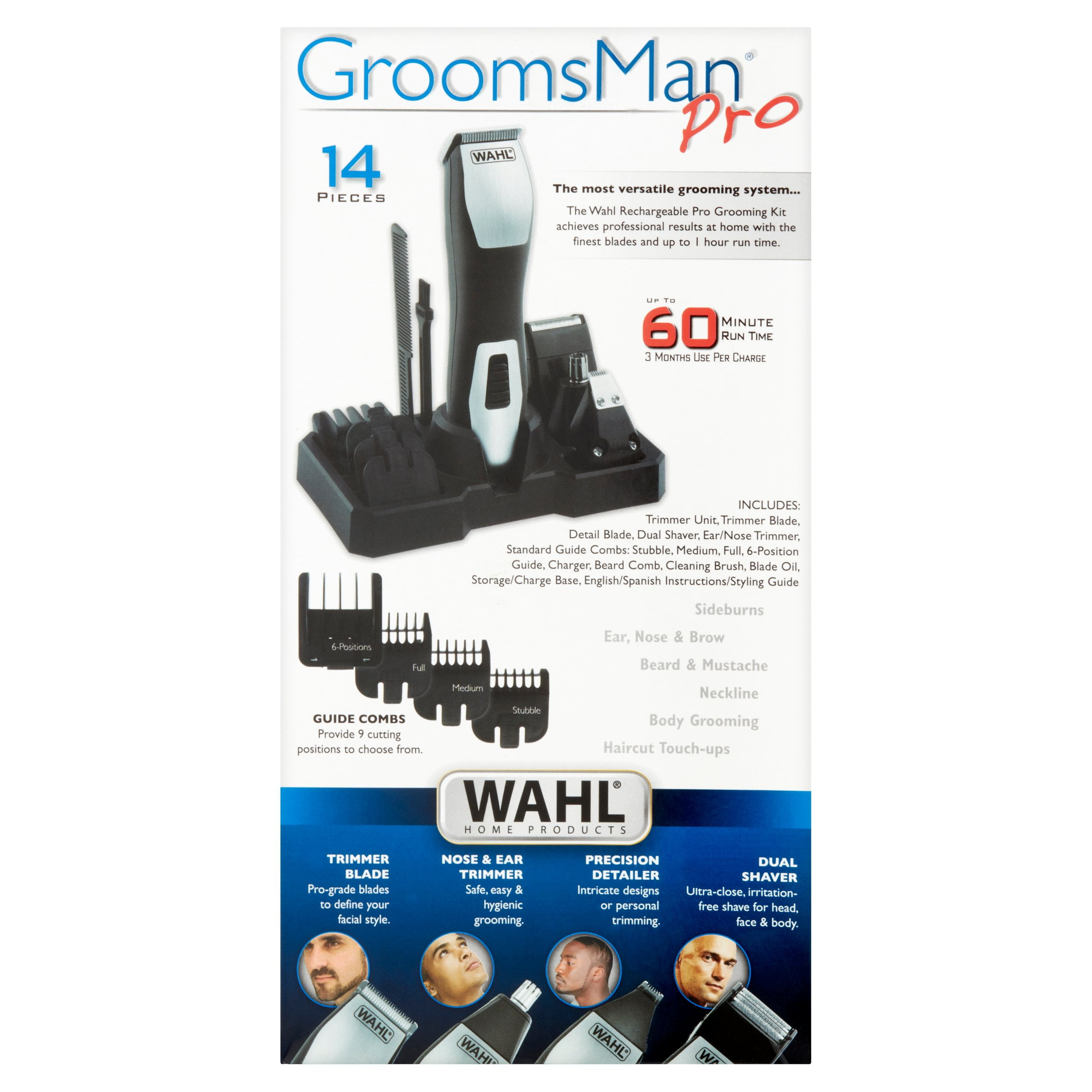 wahl groomsman pro rechargeable grooming kit