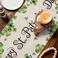 thumbnail image 3 of St. Patrick's Day Table Runner - 60 Inch Long Green Truck Lucky Shamrocks Flags Retro Cotton and Linen Blended Dress Scarves Farmhouse Table Runner for Kitchen Dining, Coffee Table, 13" x 60", 3 of 8