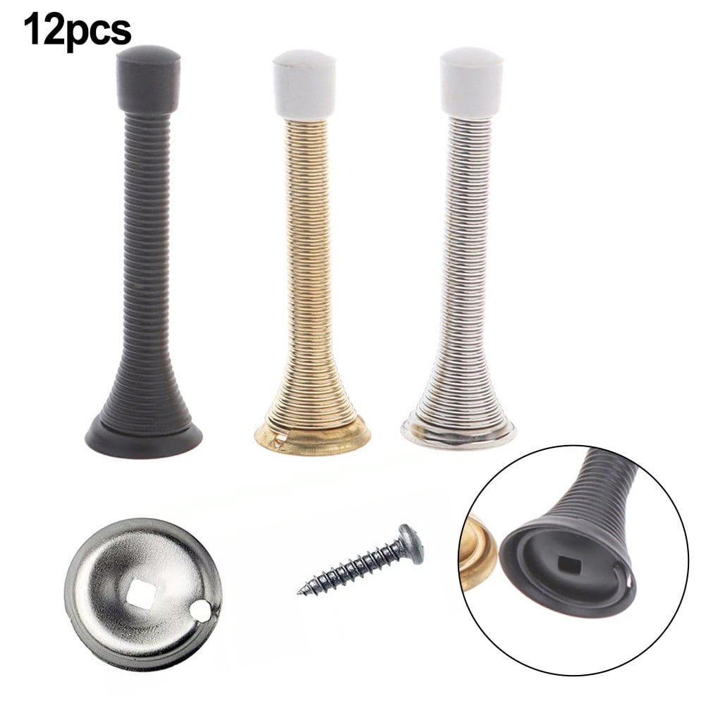 12-Pack Heavy Duty Spring Door Stops - Protect Your Doors And Wall With