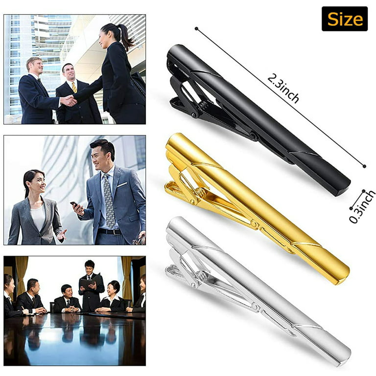 Tie Pin 4 Pieces / Lot Mens Tie Clip With Box Skinny Tie Clip Pins Bars  Golden Slim Glassy Necktie Business Suits Accessories - AliExpress