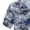 thumbnail image 2 of Defitshape Men's Hawaiian Shirt Short Sleeve Summer Aloha Beach Casual Shirts Vacation Button Down Plus Size Printed Print Hawaii Relaxed Fit Collared Lightweight Tropical Holiday Blue1 Small, 2 of 3