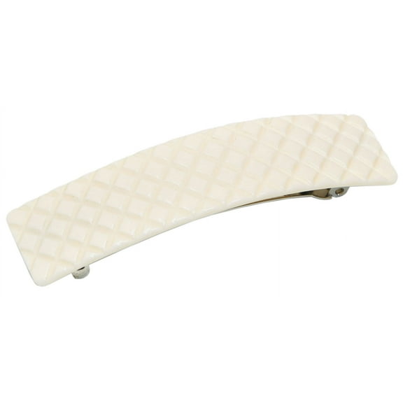 French Amie Beau Criss Cross Handmade Hair Clip Automatic Barrette Silver Clasp