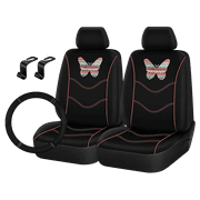 Auto Drive 5Piece Car Seat Cover Polyester Butterfly - Universal Fit, 23SC183