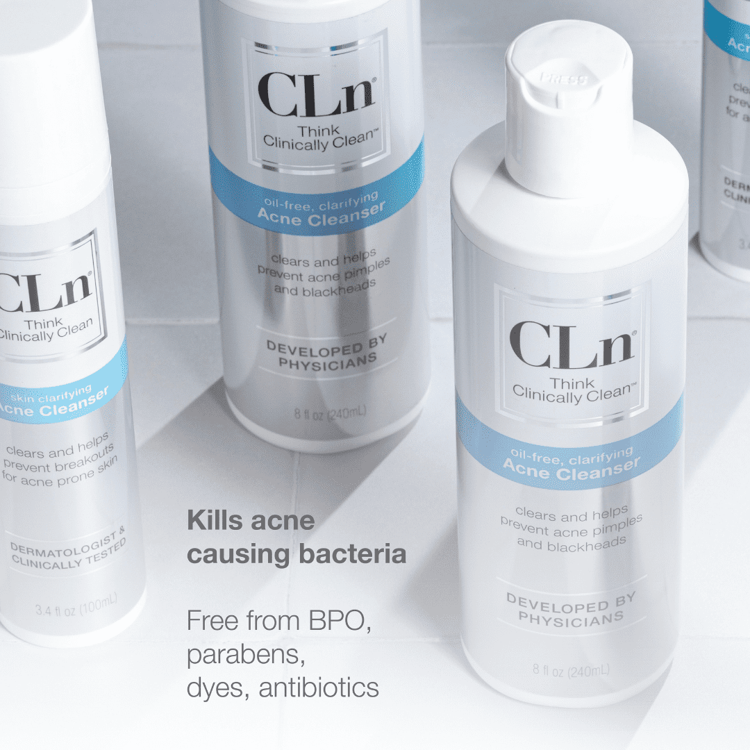 CLn Acne Cleanser, 0.5% Salicylic Acid Facial Cleanser for Oily Skin & Blackheads, Oil Free Face Wash, 8 fl oz