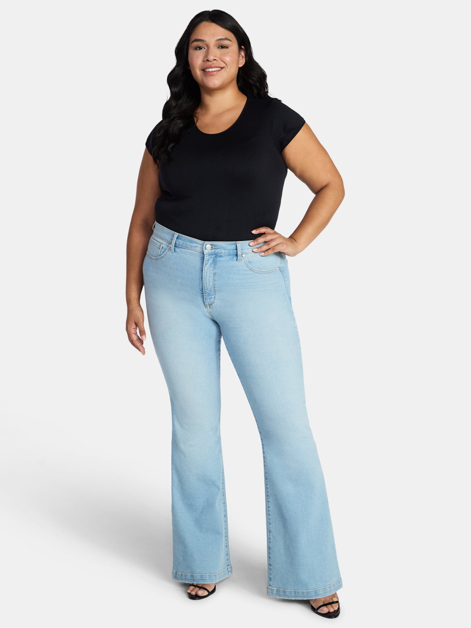 Sofia by Sofia Vergara Women's and Women's Plus Melisa Flare High Rise Jeans, 30.5", 32.5" and 34.5" Inseams, Sizes 0-28
