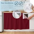 thumbnail image 5 of Pure Red Wine Cabinet Curtain 32"Wx55"L, Dustproof Pantry Door Curtain with Self Adhesive Tape, Simple Solid Color Tall Storage Cover Privacy Drape for Bathroom Kitchen Laundry Room, 5 of 9