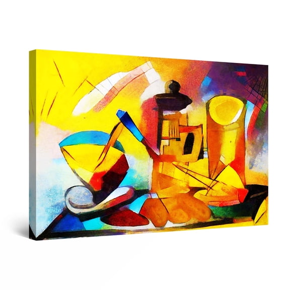 Startonight Canvas Wall Art Abstract - Kitchen Table Cubism Painting - Large Framed 32" x 48"