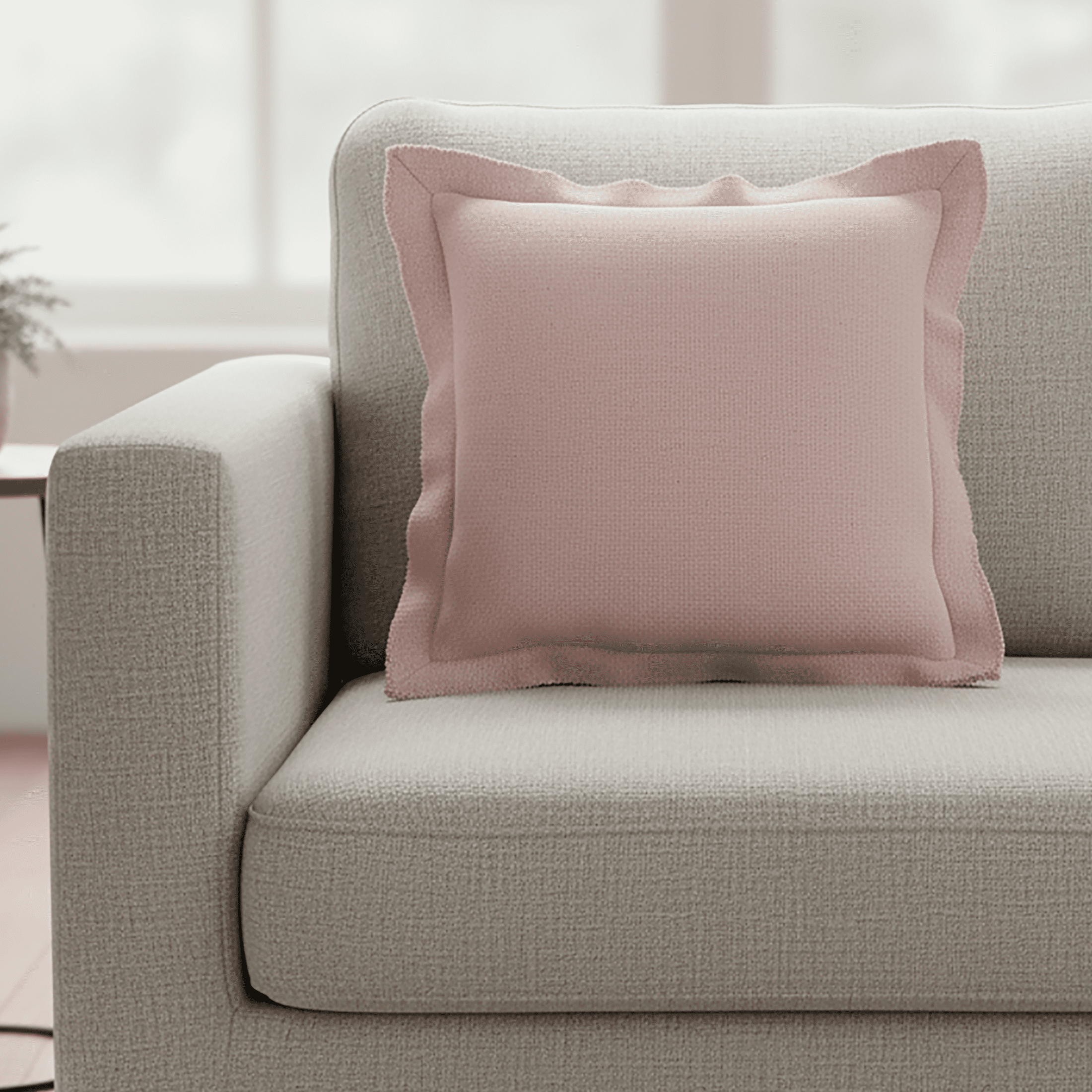 Better Homes & Gardens 20" x 20" Blake Bi-Flange Throw Pillow Cover, Antique Blush