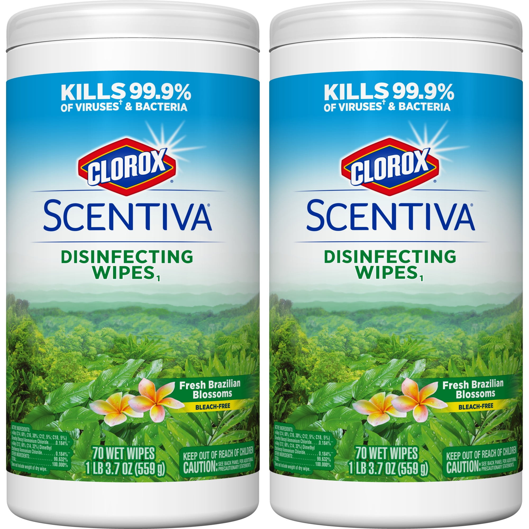 Clorox Scentiva Wipes, Bleach Free Cleaning Wipes Fresh Brazilian