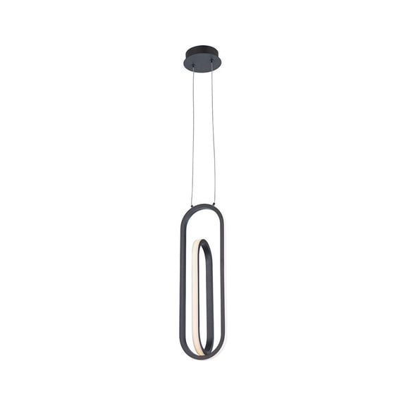 37038-014 Eurofase Lighting Demark - 6.75 Inch 28W 1 LED Pendant-Matte Black Finish