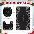thumbnail image 2 of Merry Christmas Geometry Snowflake Snow Bathroom Rug Set of 3 Winter Crystal Black 3 Pieces Bath Mats Set No Silp Washable Cover Floor Rug Decorations for Kitchen Bathroom Bedroom, 2 of 7
